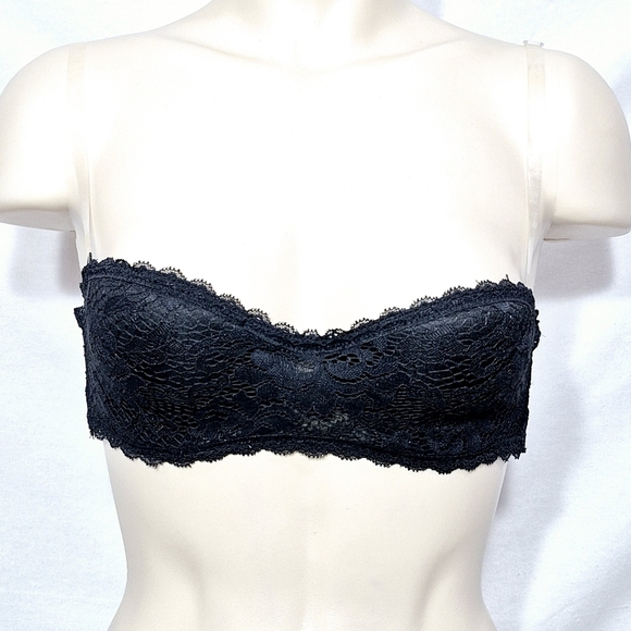 32AA Xhilaration Lace Lightly Lined Convertible‎ Strapless UW Bra Black NWT - Picture 2 of 6